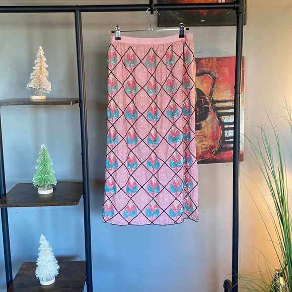 Hollywood studios Vintage beaded pink size 2 skirt - Picture 2 of 16